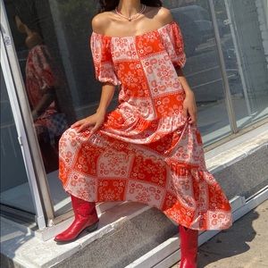 LISA SAYS GAH PINK AND RED BANDANA DRESS